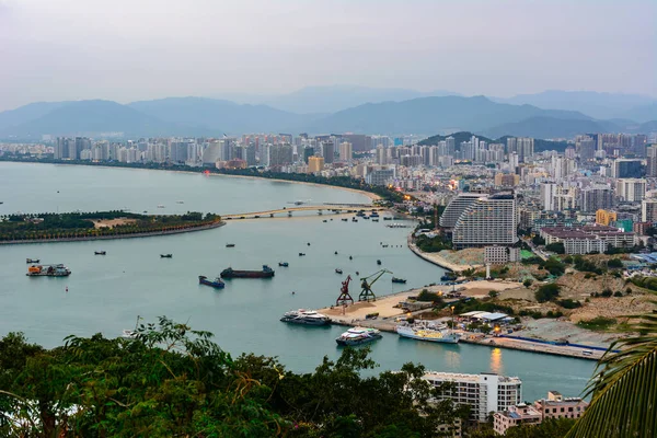 Beautiful Aerial Panoramic View City Sanya City Luhuitou Park Hainan — Stock Photo, Image