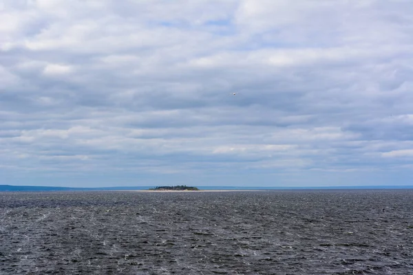 Volgaflodens Bredaste Plats Vackert Landskap Mulen Sommardag — Stockfoto