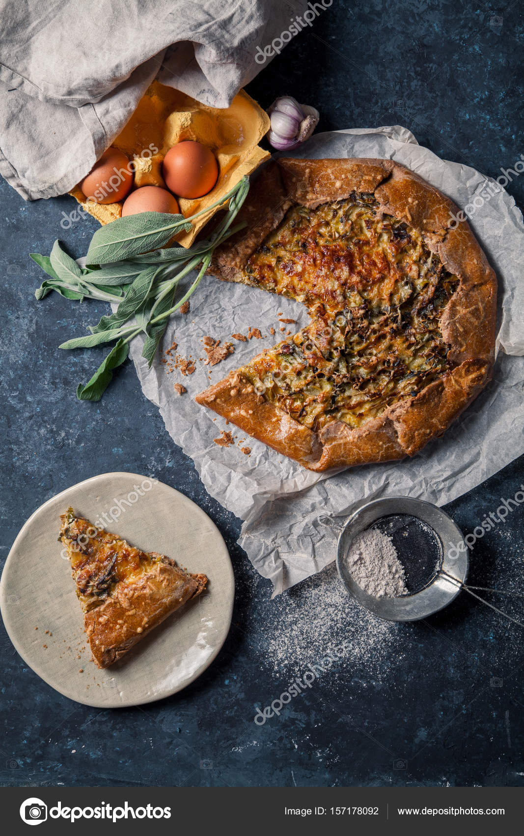 French styled leek galette Stock Photo by ©asinskki 157178092