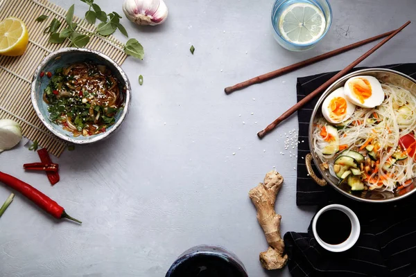 쌀 국수 호박과 계란 — 스톡 사진