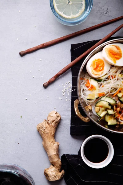 쌀 국수 호박과 계란 — 스톡 사진