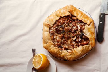 Chanterelle mushroom galette