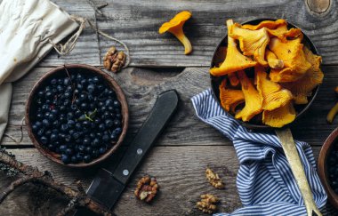 Yaban mersini ve Cantharellus cibarius mantar