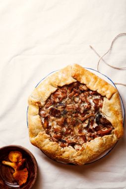 Chanterelle mushroom galette
