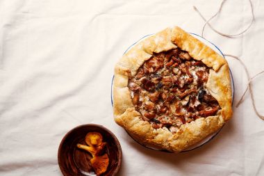 Chanterelle mushroom galette