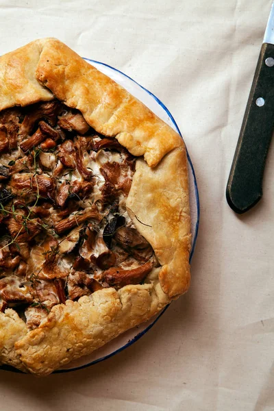 Chanterelle mushroom galette