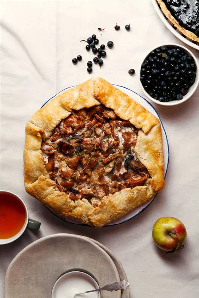 Chanterelle mushroom galette