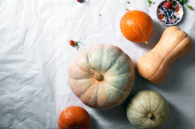 Sonbahar kabaklar rustik kompozisyon