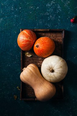 Sonbahar kabaklar rustik kompozisyon