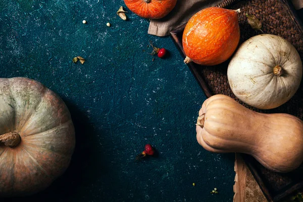 Sonbahar kabaklar rustik kompozisyon