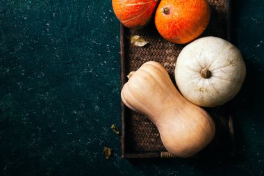 Sonbahar kabaklar rustik kompozisyon