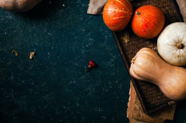 Sonbahar kabaklar rustik kompozisyon