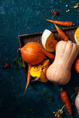 Sonbahar kabaklar rustik kompozisyon