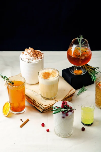 Reihe von Winter-Cocktails — Stockfoto