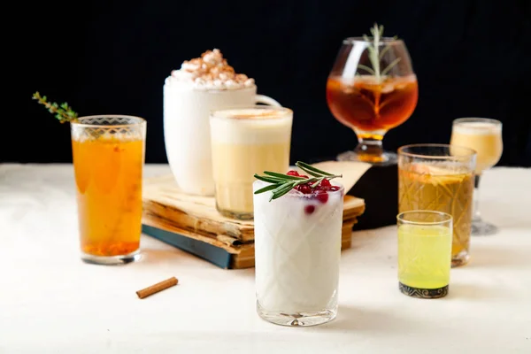 Reihe von Winter-Cocktails — Stockfoto