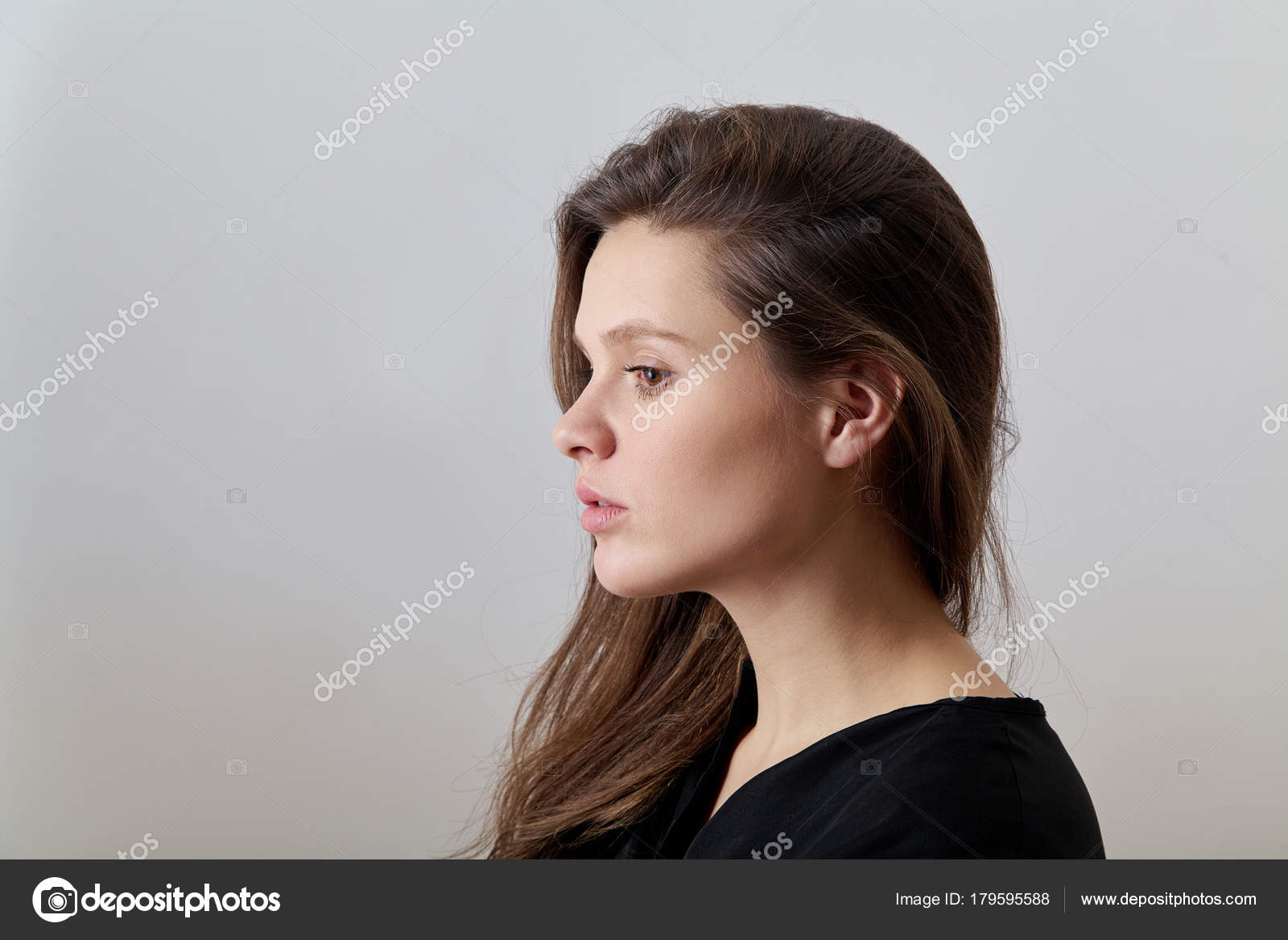 Mujer Studio Joven Retrato Fotos Perfil Camisa tq75v
