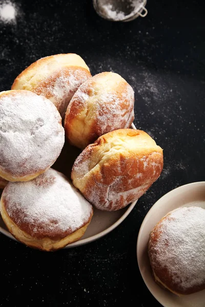 Donuts Com Açúcar Taças Close — Fotografia de Stock