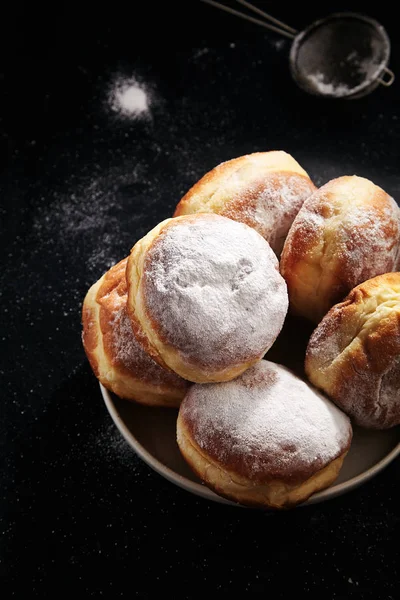 Donuts Com Açúcar Taças Close — Fotografia de Stock