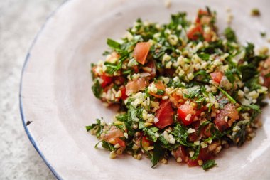 geleneksel Yahudi ve Orta Doğu yemek tabouli, İsrail mutfağı kavramı 