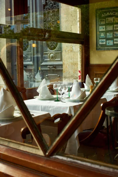 Parijs Frankrijk November 2019 Frans Cafe Aan Buitenkant Gezien Vanaf — Stockfoto