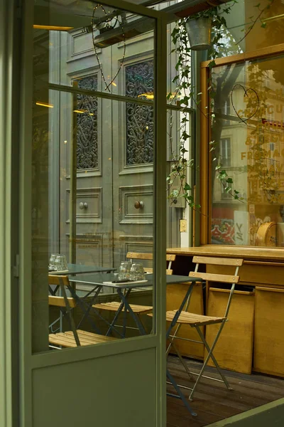 París Francia Noviembre 2019 Exterior Cafetería Francesa Desde Calle —  Fotos de Stock