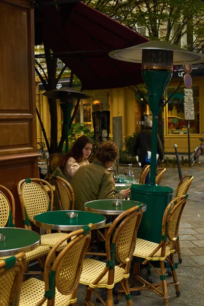 Paris France Листопада 2019 French Cafe Terrace — стокове фото