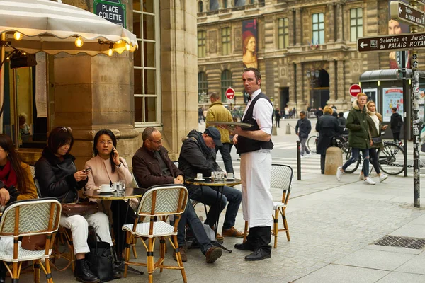 Paris France November 2019 French Cafe Exterior Viewed Street — Stock Photo, Image