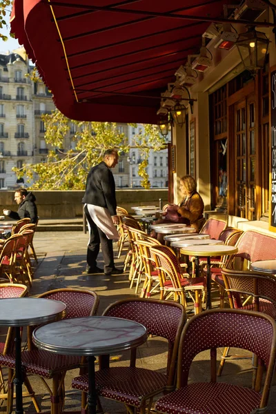 Paris France November 2019 Γαλλική Καφετέρια Εξωτερική Προβολή Από Δρόμο — Φωτογραφία Αρχείου