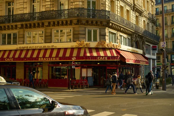 París Francia Noviembre 2019 Exterior Cafetería Francesa Desde Calle — Foto de Stock