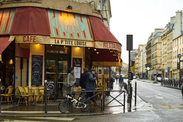 Parijs Frankrijk November 2019 Frans Terras Met Cafe — Stockfoto