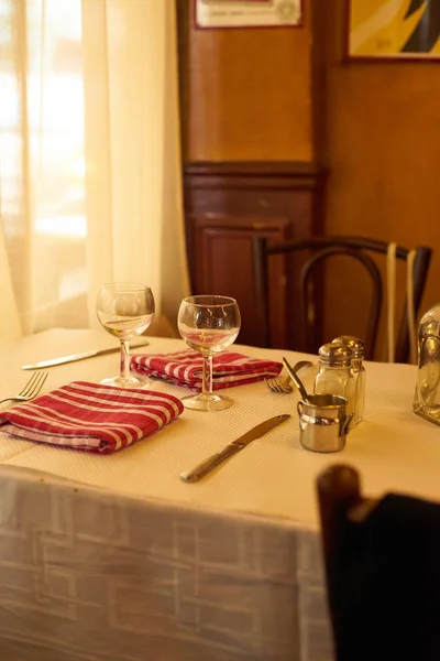 Ristorante Francese Tradizionale Vista Interna — Foto Stock