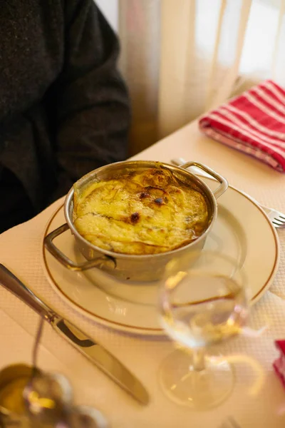 Lunch Served French Traditional Restaurant — Stok fotoğraf