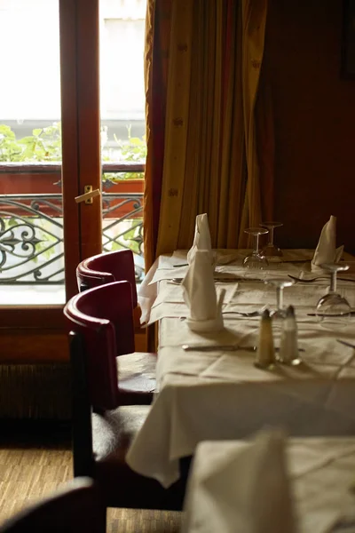 Restaurante Tradicional Interior Con Mesa París — Foto de Stock