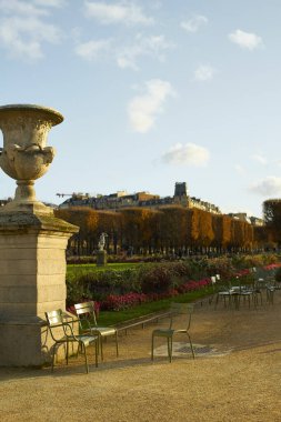PARIS, FRANCE - NOVEMBER 7, 2019: Jardin du Luxembourg evening landscape                             