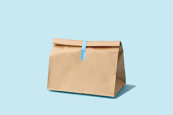 Bruin Lege Lege Papieren Zak Voor Voedsellevering Verpakking Sjabloon Modelleren — Stockfoto