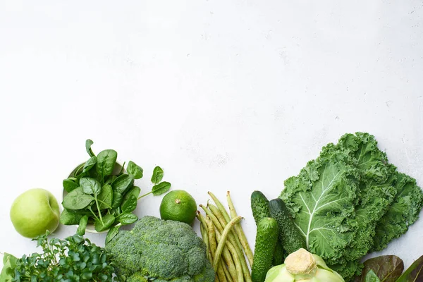 Mesa Con Ingredientes Saludables Comida Vegetariana Concepto Alimentos Crudos —  Fotos de Stock