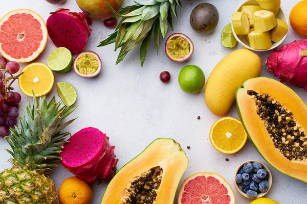 Verano Saludable Frutas Tropicales Exóticas — Foto de Stock
