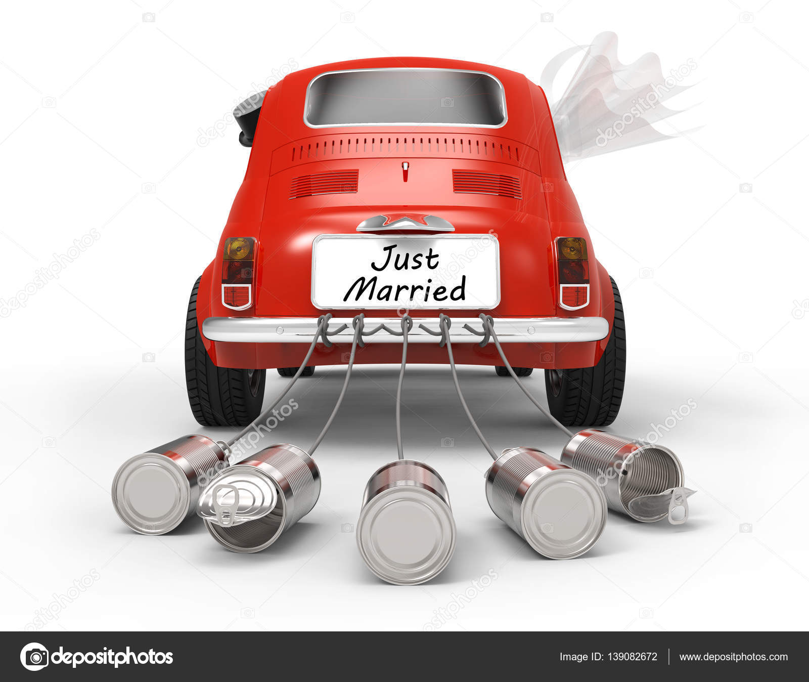 Just Married Auto auf weiß — Stockfoto © tom19275 #139082672