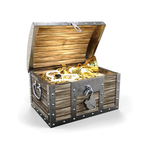 beyaz üzerine hazine sandığı