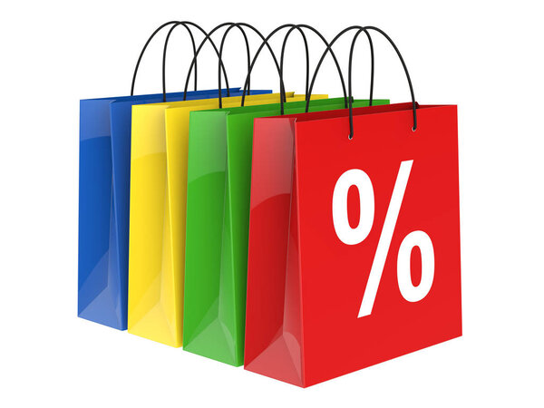 Shopping bag on white