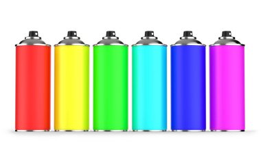 Aerosol kutular üzerinde beyaz