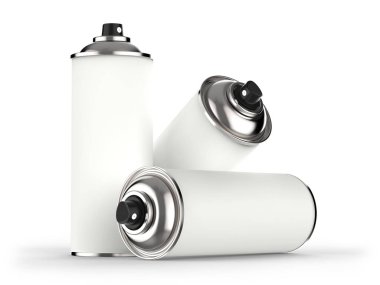 Aerosol kutular üzerinde beyaz