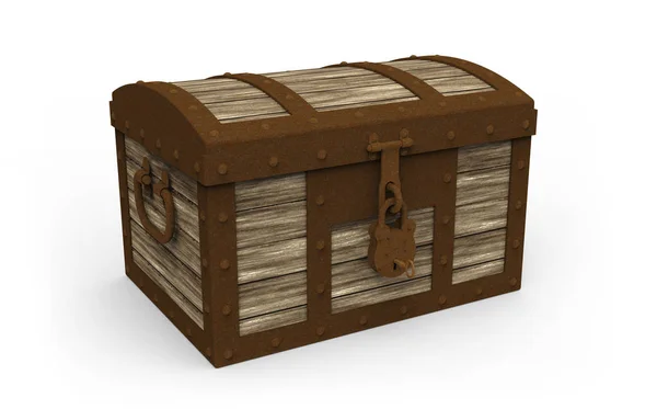 Treasure chest on white — Stock Photo, Image