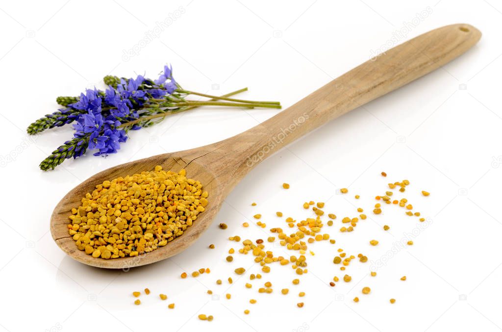 Bee pollen in a spoon