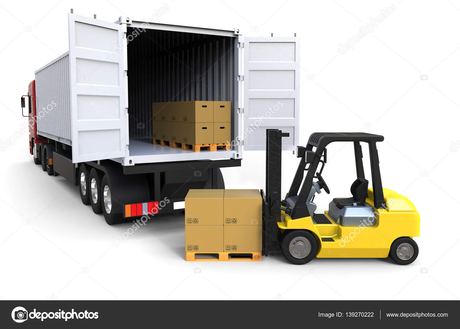 Forklift Loading Truck Royalty Free Vector Image - vrogue.co