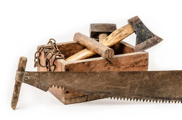 Caixa de ferramentas de madeira em branco — Fotografia de Stock