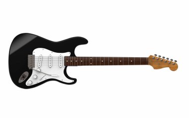 elektro gitar üzerinde beyaz