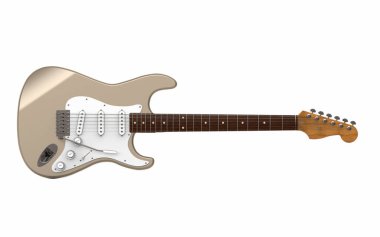 elektro gitar üzerinde beyaz
