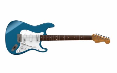 elektro gitar üzerinde beyaz