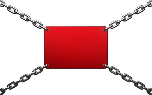 Sinal de metal vermelho no branco — Fotografia de Stock